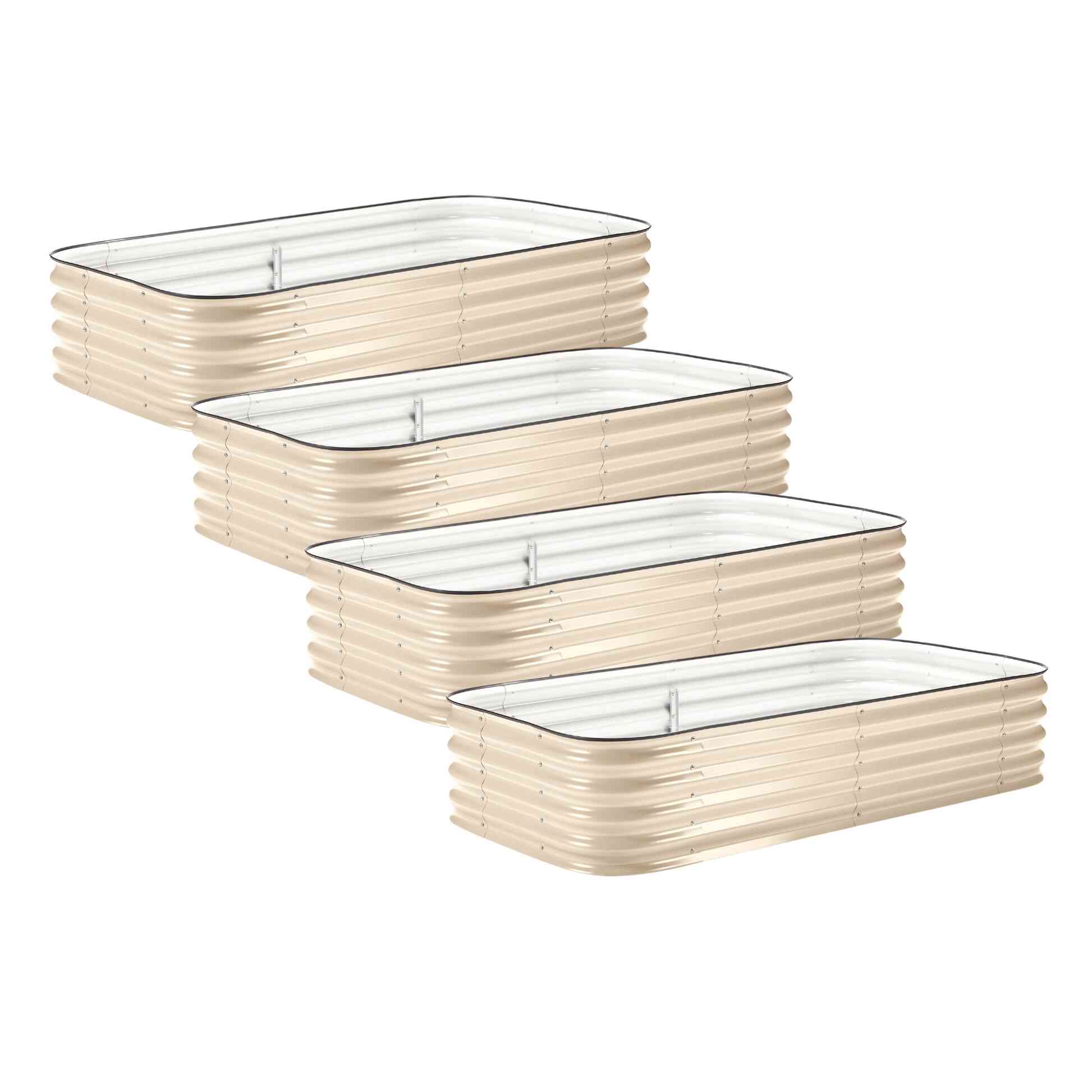 4-Pack Medium Modular Metal Raised Garden Bed Kit - 15” Tall - Image 5