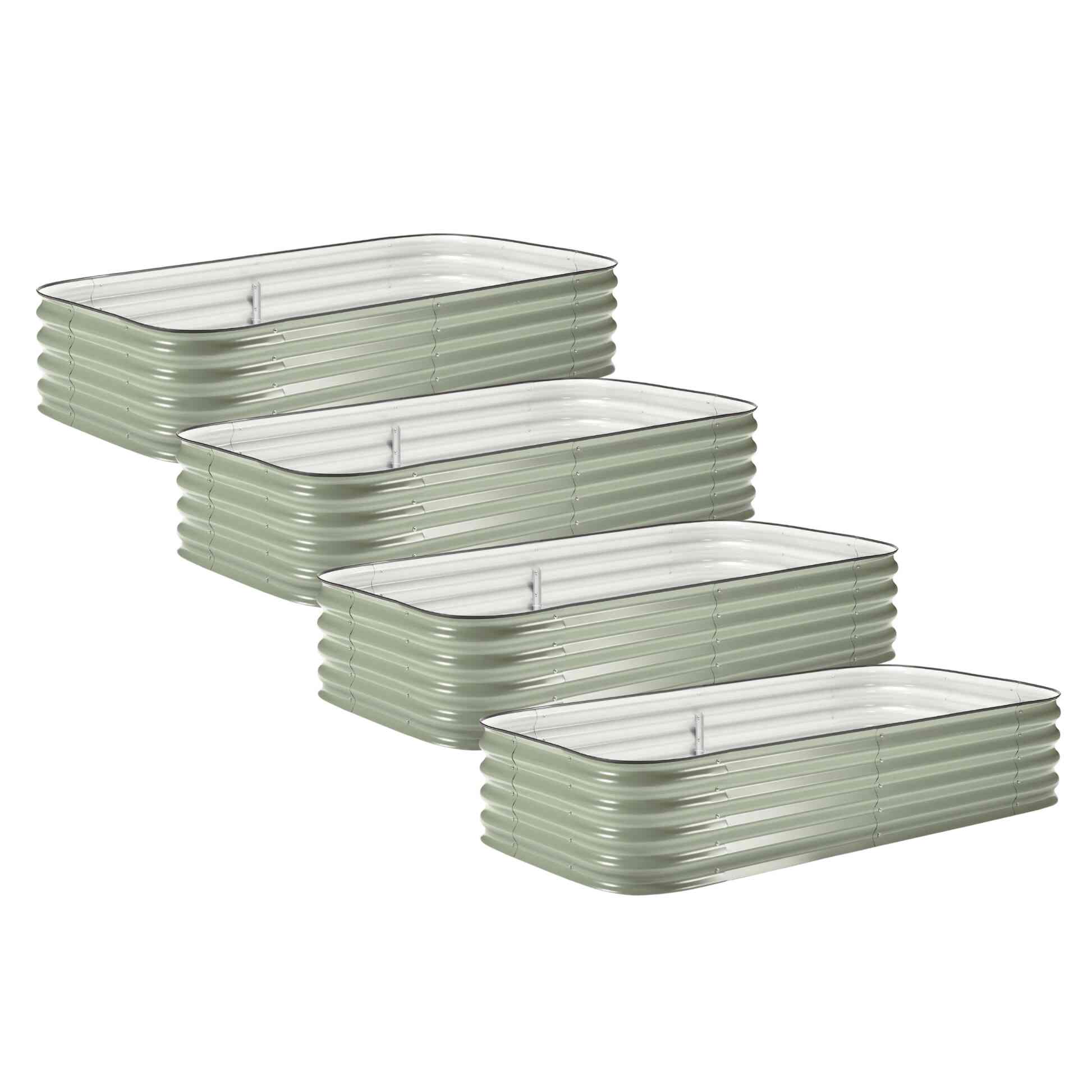 4-Pack Medium Modular Metal Raised Garden Bed Kit - 15” Tall - Image 6
